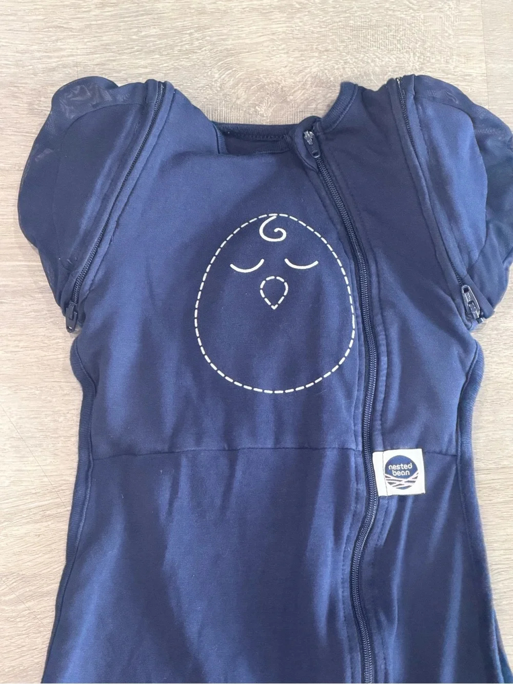 Nested Bean Zen One Gently Weighted Transitional Swaddle Navy S 3-6M